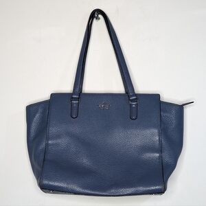 Kate Spade Blue Pebbled Leather Satchel Tote Bag